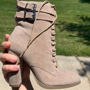 Tan heeled boots